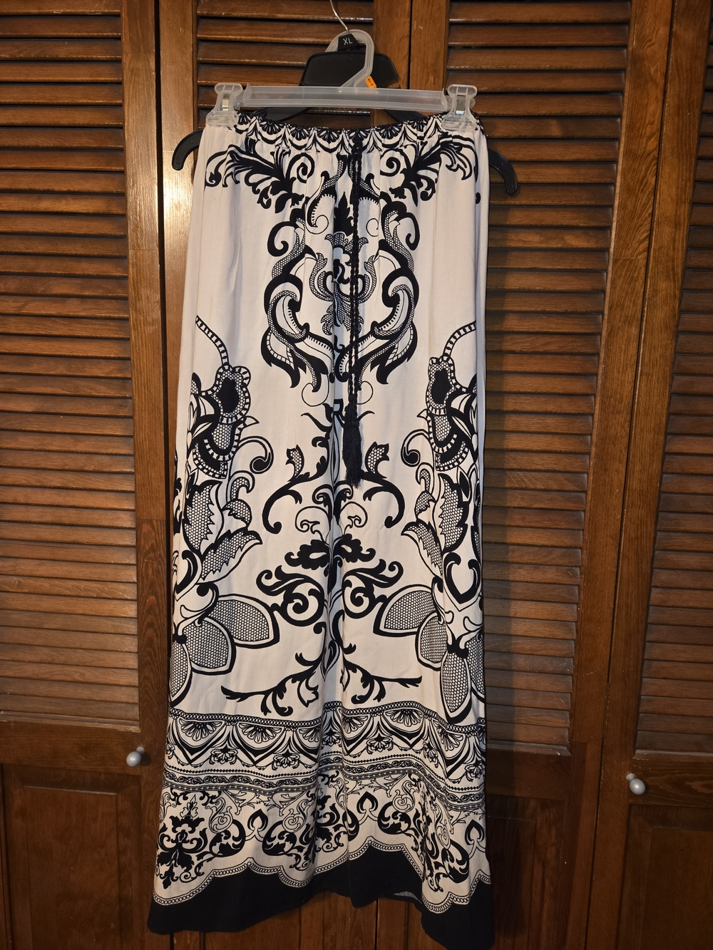 Flying Tomato Black and White Ornamental Maxi Skirt